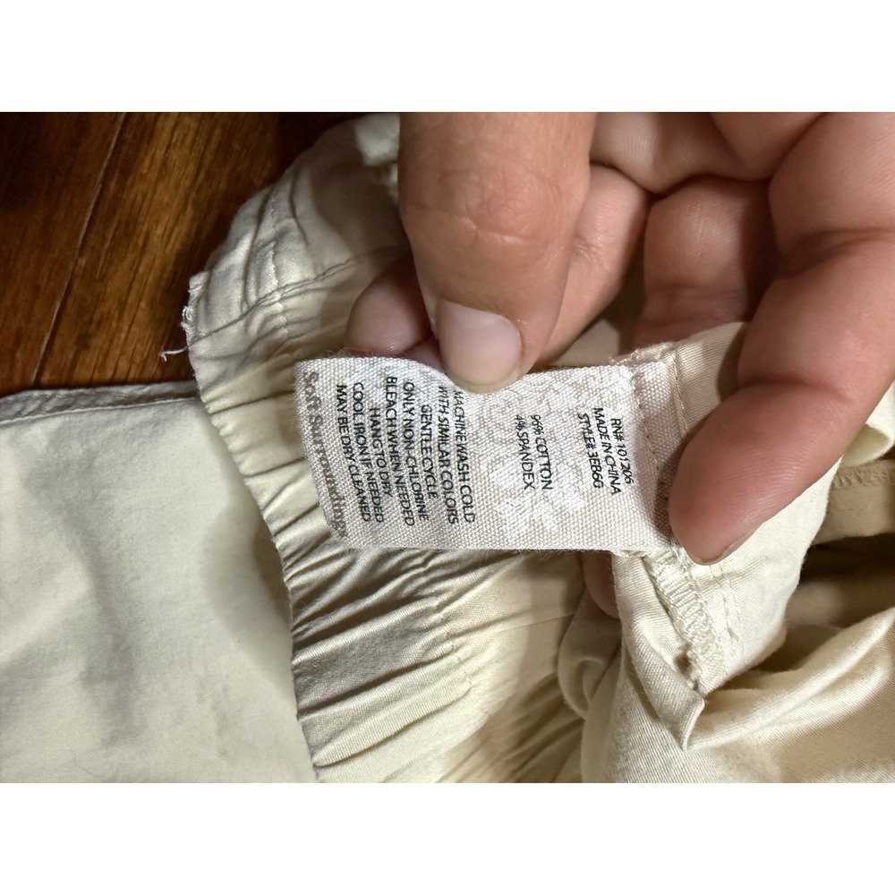 Soft Surroundings Cream Cropped Cargo Pants Petite Large PL Elastic Waist - Picture 4 of 8